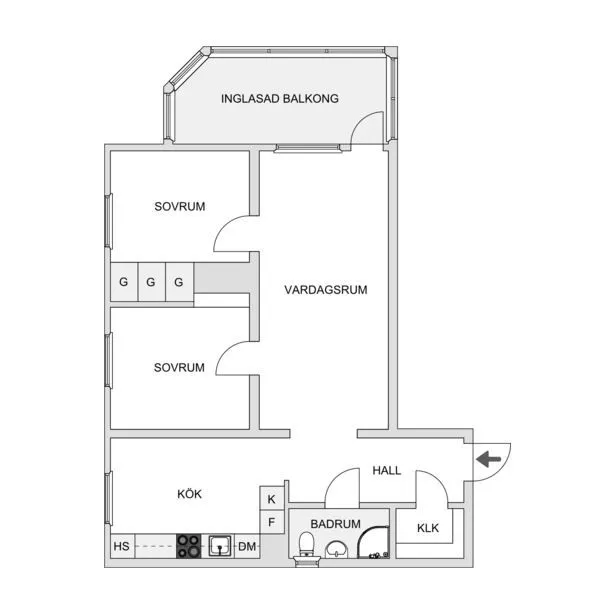 Plan - Apartment with West-Facing Balcony in Central Hisingen