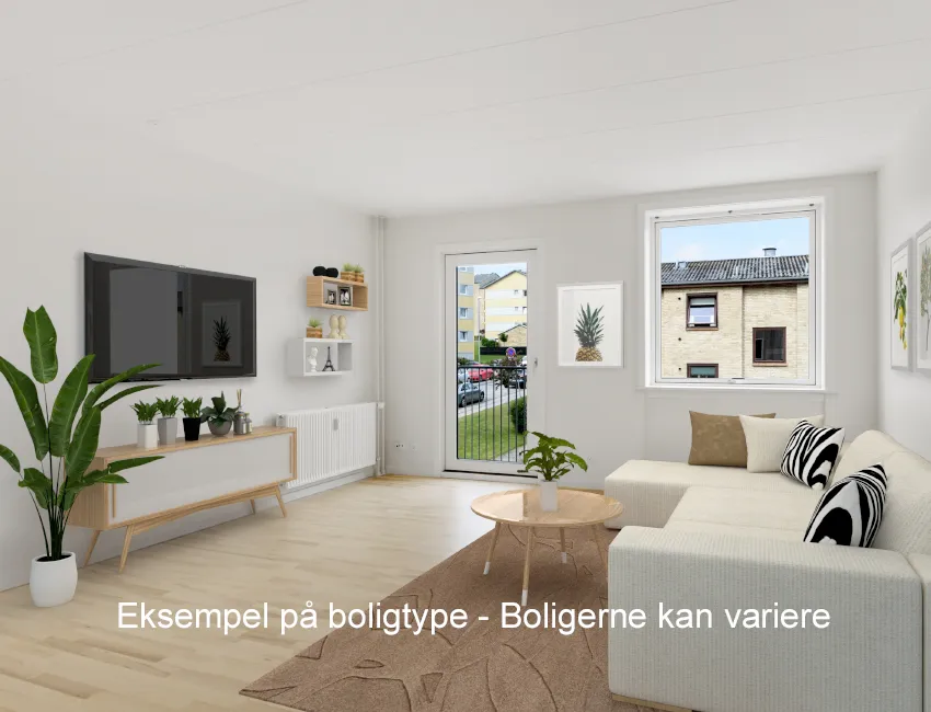Séjour - Modernised Flat with Green Spaces in Aalborg