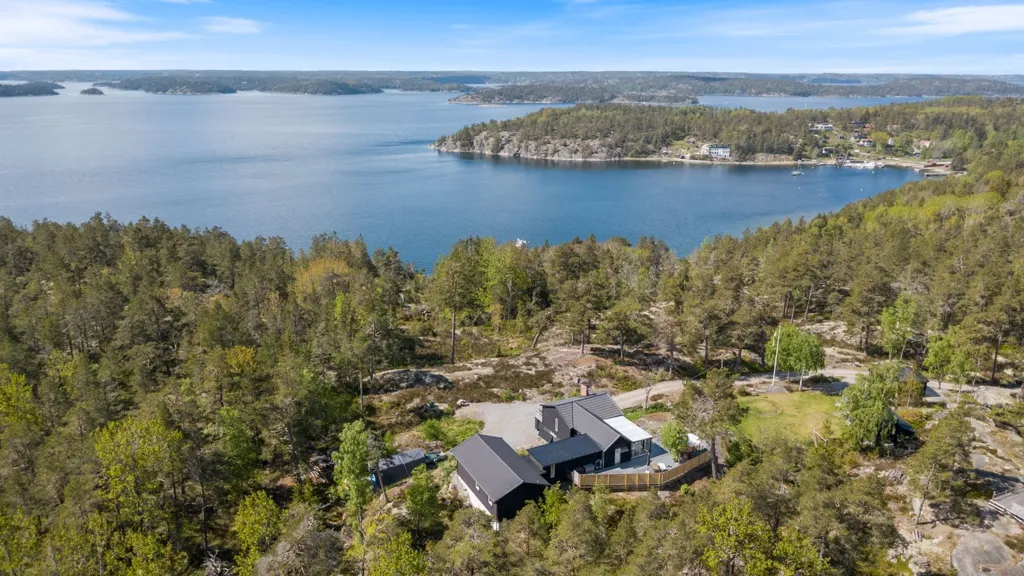 Aerial - Seaside Villa with Sauna & Pool near Ingaröfjärden