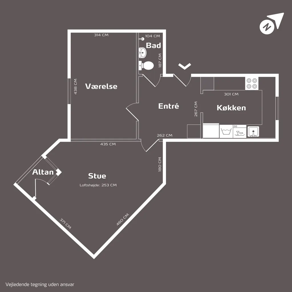 Plan - Modernised Flat near Randers Station