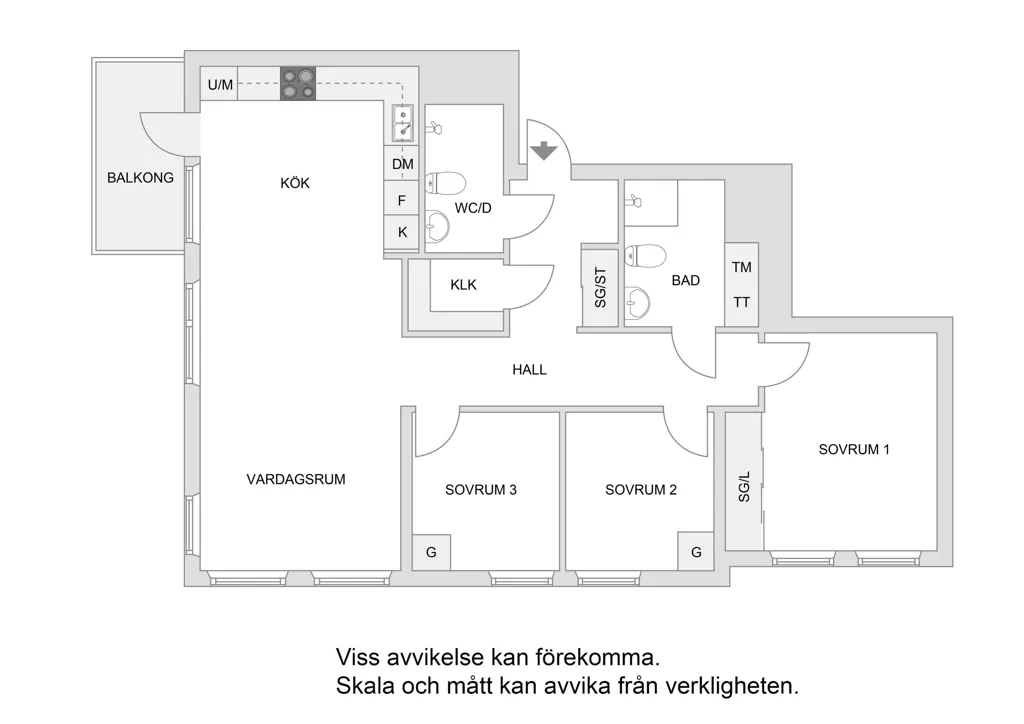 Plaan - Apartment with West-Facing Balcony in Ursvik