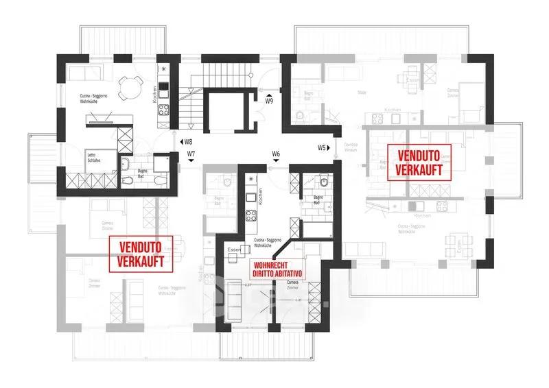 Plan - Modern Studio with Mountain View in Dobbiaco