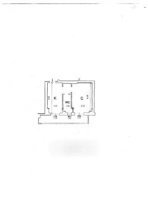Floor Plan - Modern Studio with Balcony in Milan