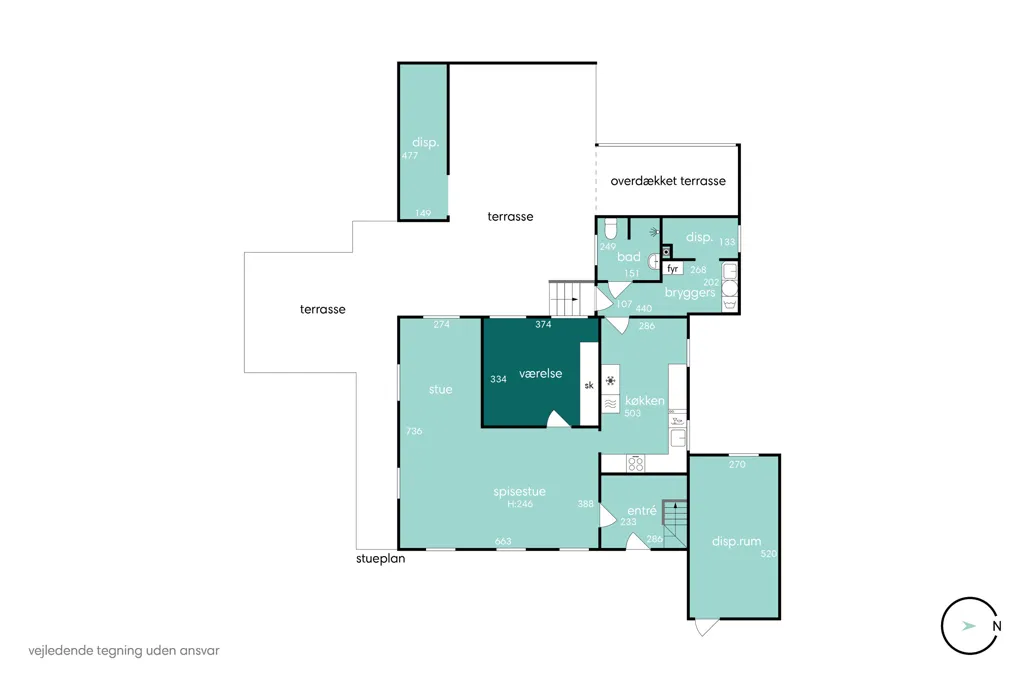 Plan - Maison 5 pièces à Holbæk
