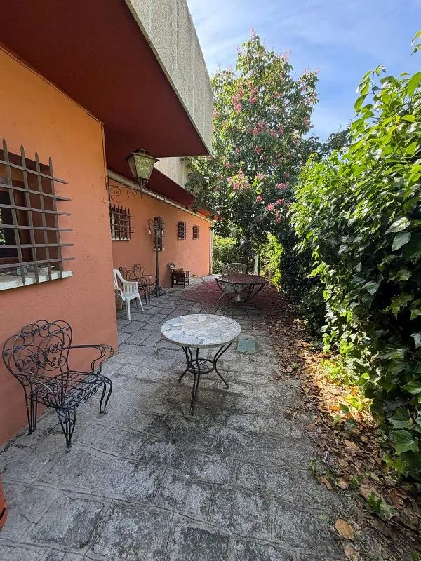 Terrace - Stone Chalet with Pool in Parquelagos