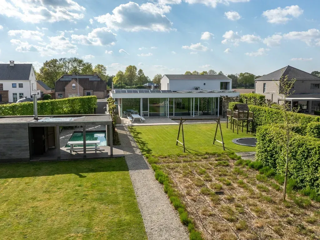 Aerial - Modern Villa with Wellness Area in Dessel
