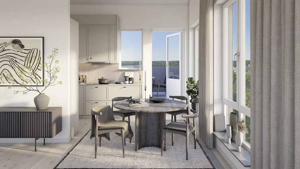 Salle à manger - Apartment with Balcony View near Norrtälje