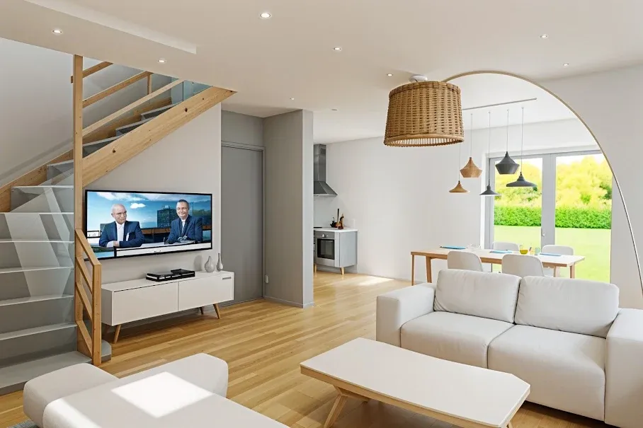 Séjour - New 5-Piece House with Office in Val-Couesnon