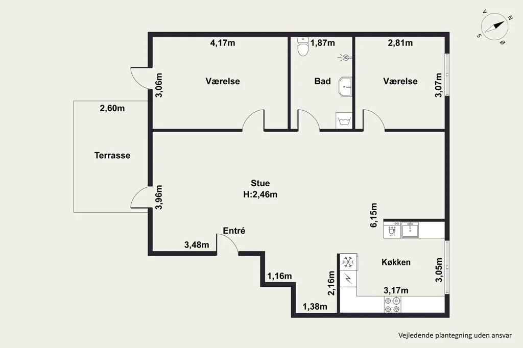 Plaan - Apartment with Balcony in Taastrup
