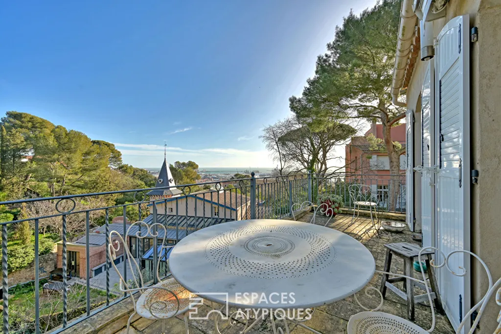 Balcon - Maison de Caractère avec Vue Port à Montpellier