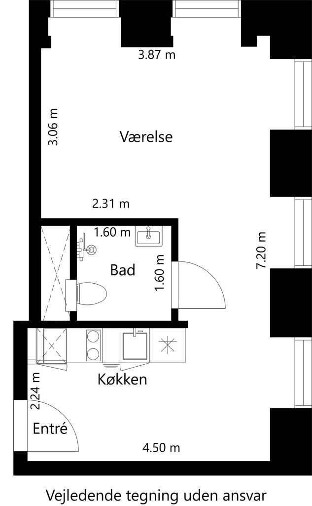 Planimetria - One-Bedroom Flat with Communal Areas in Odense C