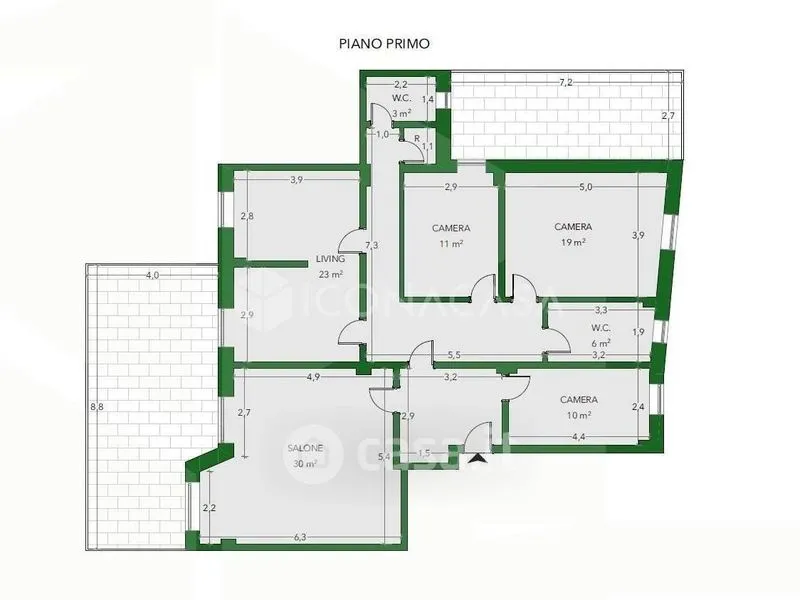 Plaan - Apartment with Double Terraces in Central Bisceglie