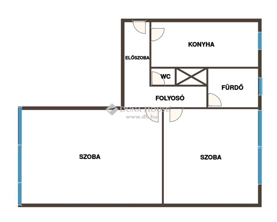 Floor Plan - Bright 2-Bedroom Apartment in Pécs