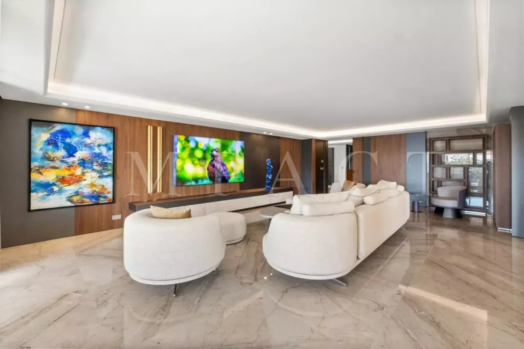 Séjour - Appartement de luxe avec terrasse à Cannes