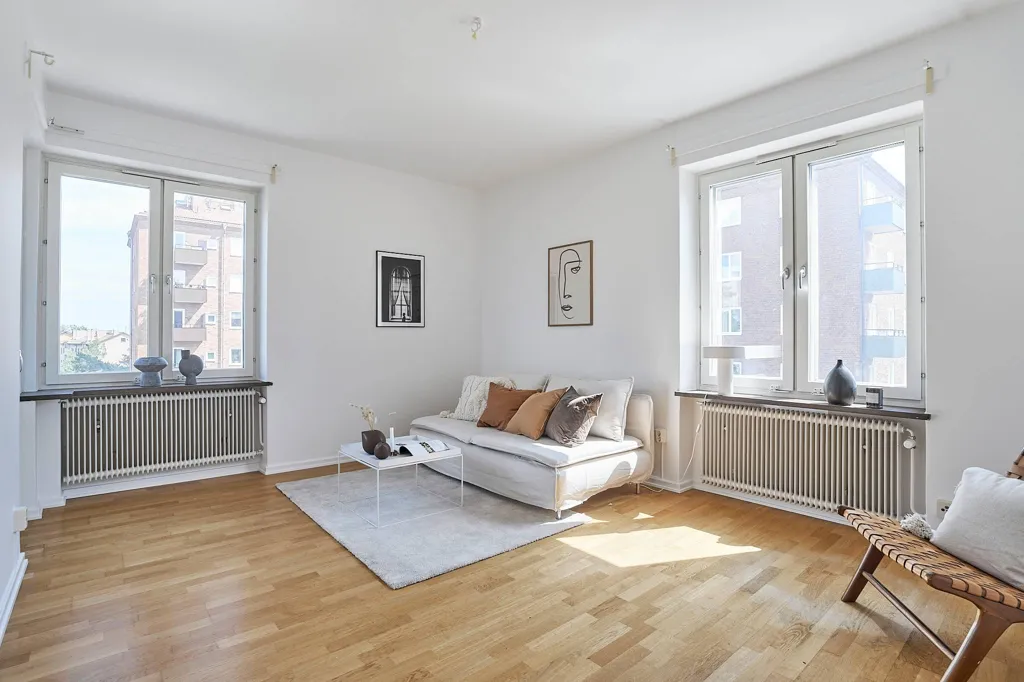 Soggiorno - Funkis Flat with Balcony in Hägersten