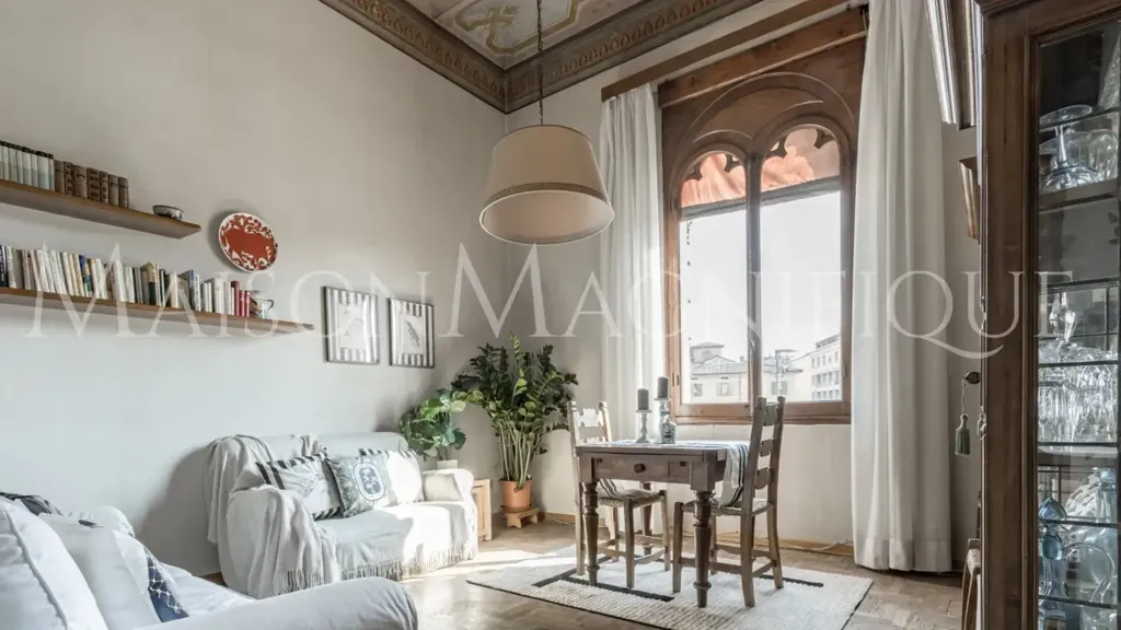 Living Room - Historic Apartment with Views in Bologna Centre