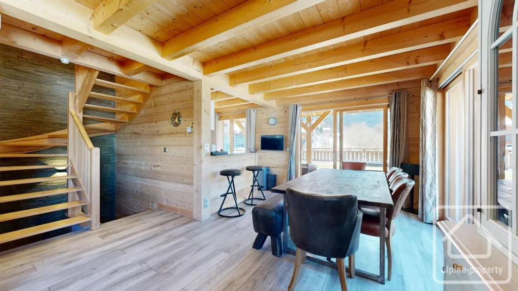 Söögituba - Contemporary Chalet with Jacuzzi in Châtel
