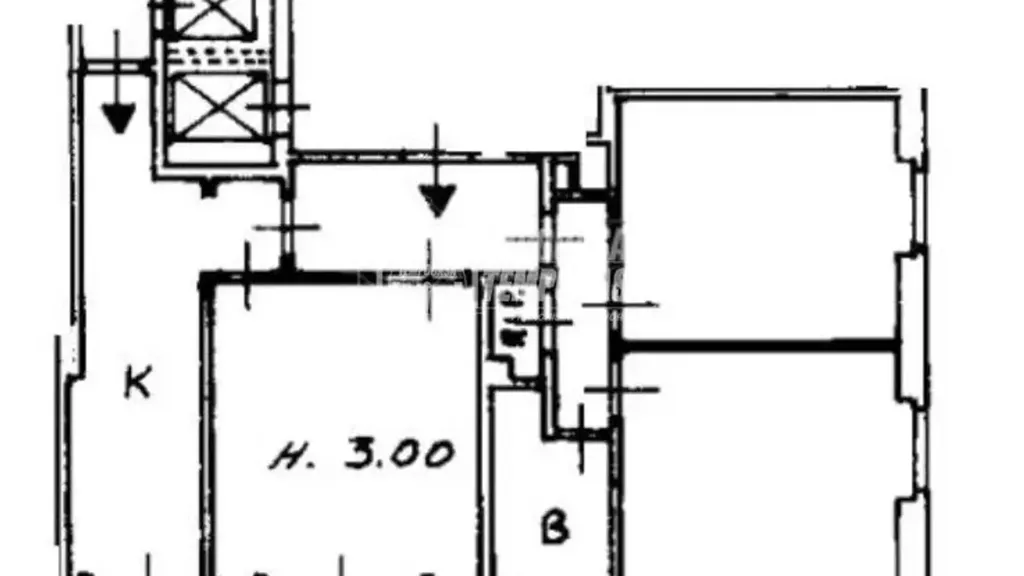 Plan - Trilocale with Balcony in Milan's Isola