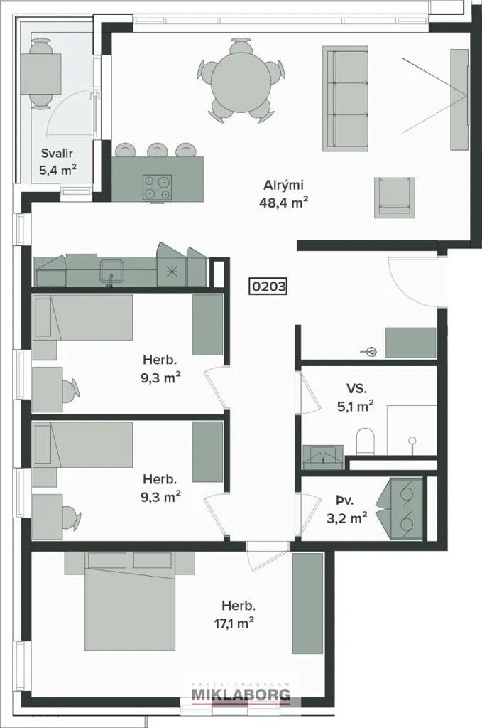 Appartement 4 pièces à Garðabær