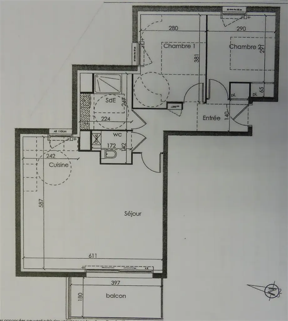 Plan - Appartement T3 avec Balcon à Vannes