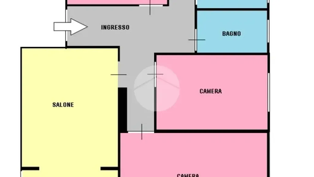 Floor Plan - Ristruttured Apartment with Balcony in Rome