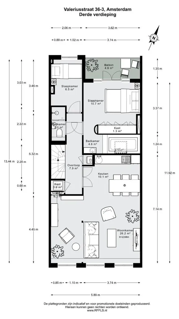 Planimetria - Apartment with Rooftop Terrace in Amsterdam Oud-Zuid