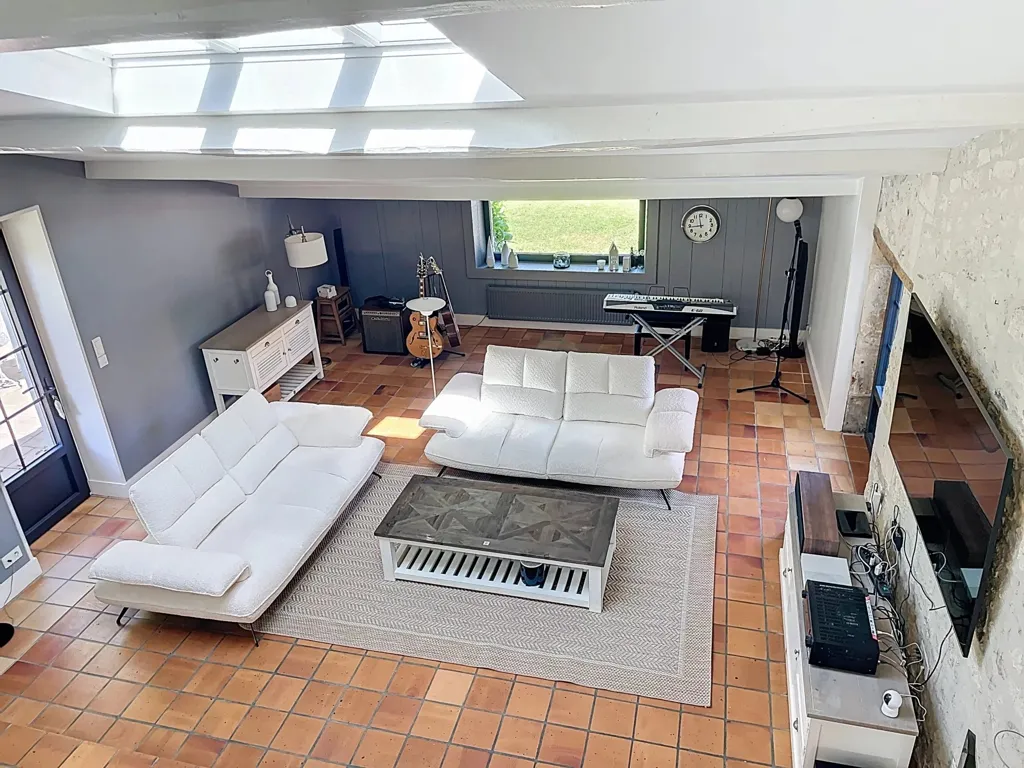 Living Room - Charentaise House with Pool near Royan
