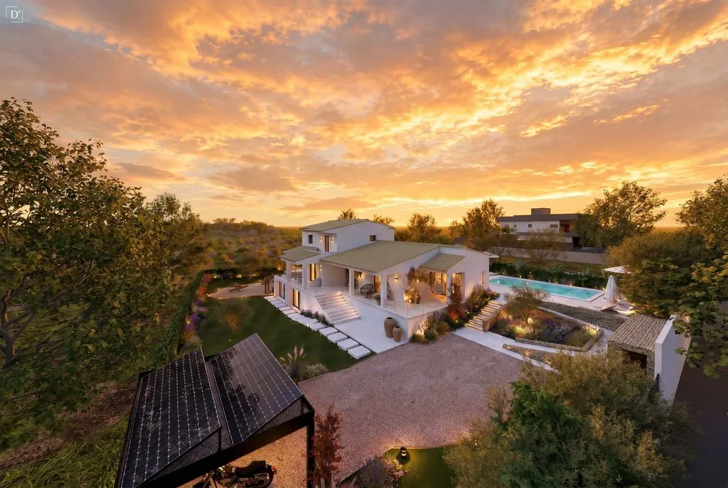 Aerial - Luxury Villa with Pool in Guia, Faro District