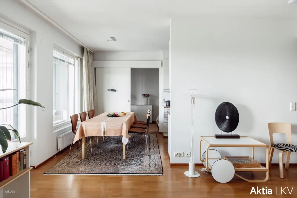 Living Room - Modern City Flat with West Balcony in Espoo