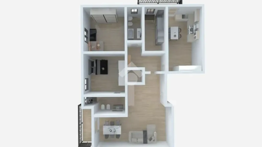 Plaan - Modernised Apartment with Balcony in Palermo