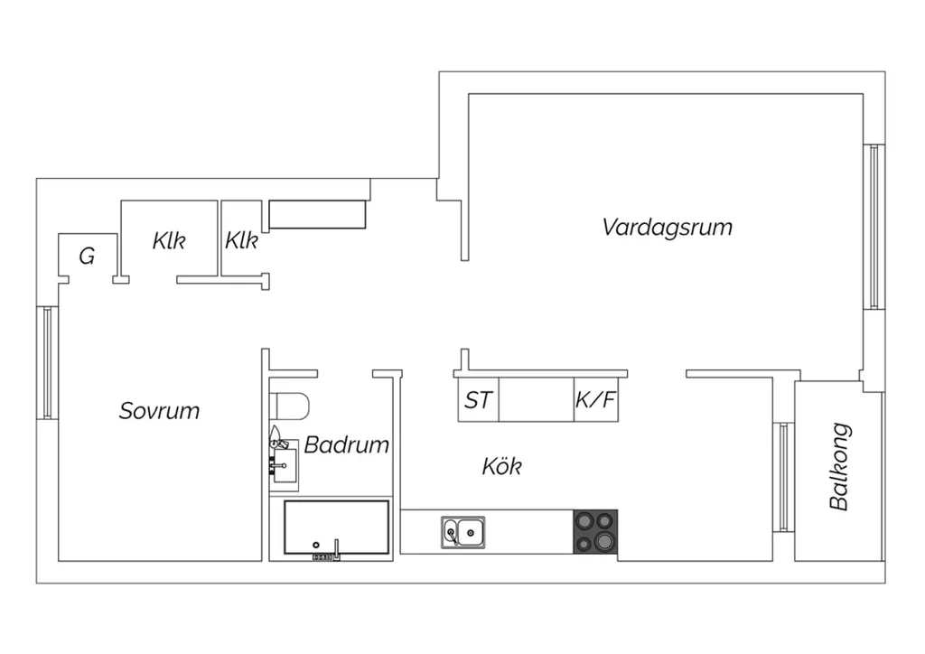 Plaan - Apartment with Balcony View in Lund