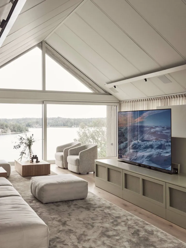 Salón - Minimalist Villa with Sea View in Sweden
