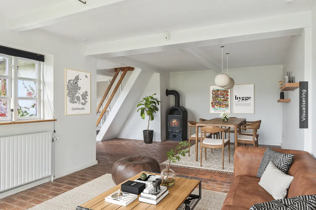 Soggiorno - Villa with Fireplace in Uldal, Vojens