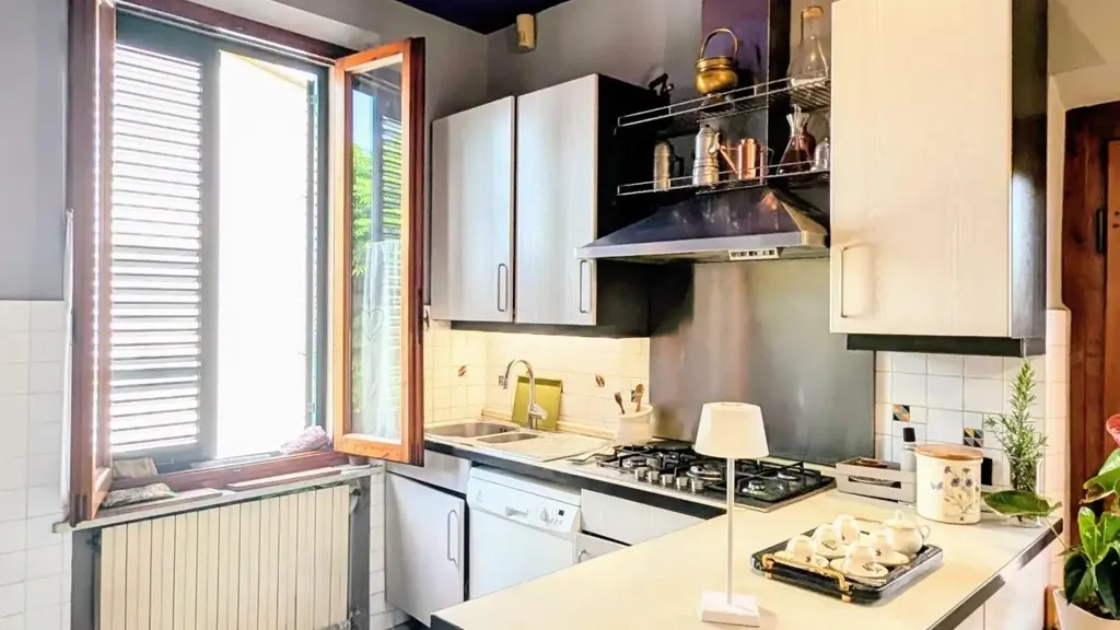 Köök - Rustic Apartment with Terrace in Sovigliana