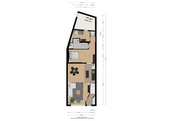 Plan - Ground Floor Apartment with Terrace in Prinsenbeek
