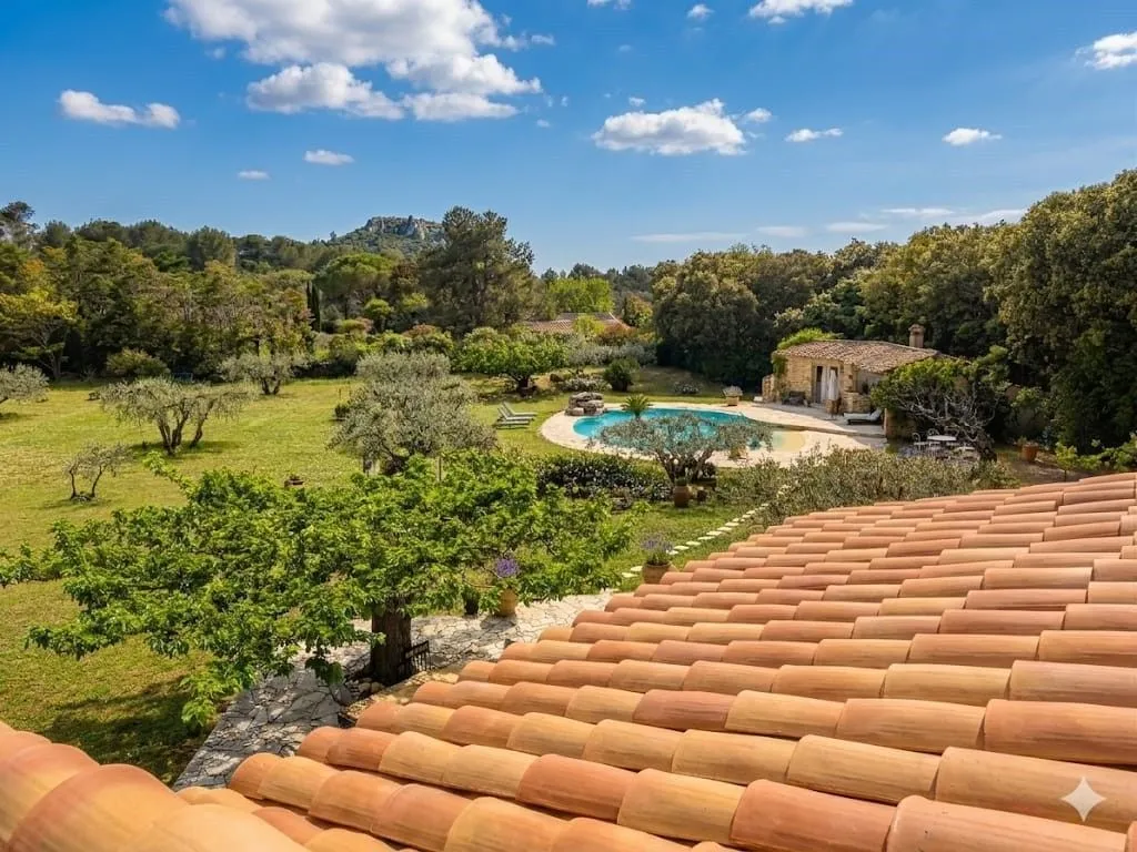 Aerial - Luxury House with Pool in Les Baux de Provence