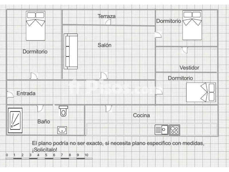 Planimetria - Modernised Apartment with Balcony in Granada