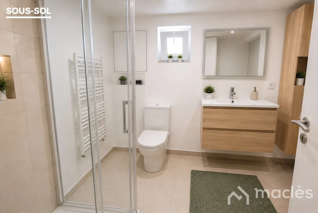 Salles de bain - Maison avec Sous-sol Aménagé à Domont