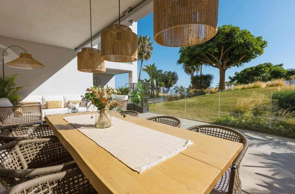 Terrasse - Apartment with Private Garden in Mijas Costa