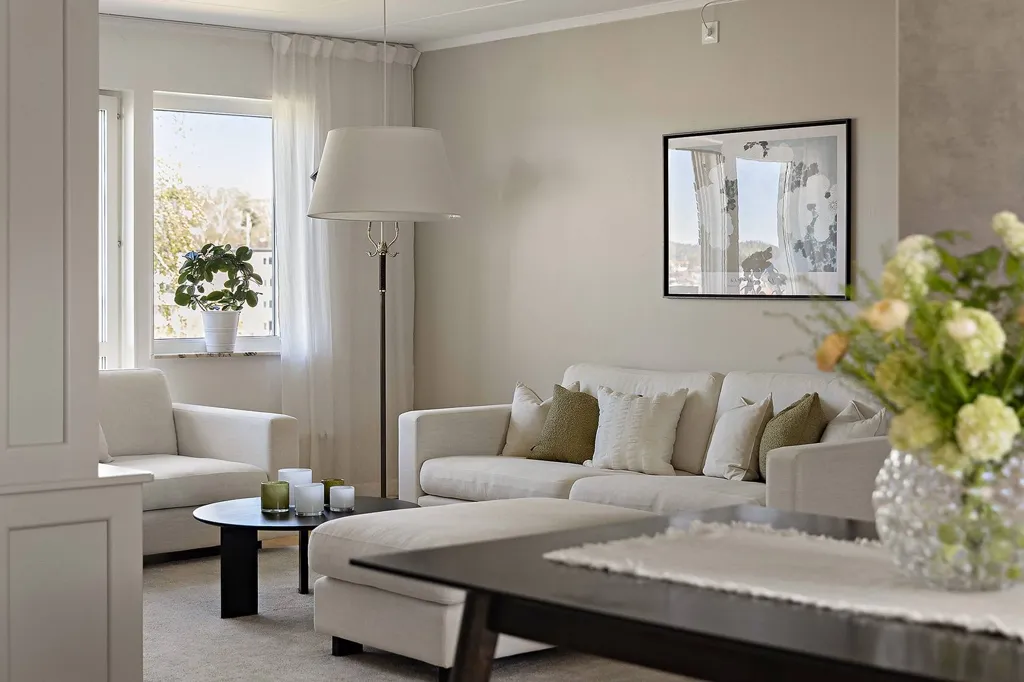 Living Room - Renovated Apartment with Balcony in Kungsbacka