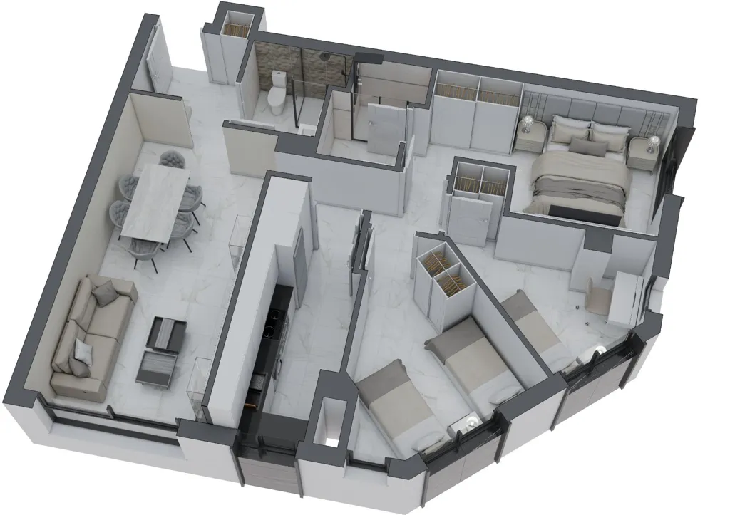 Floor Plan - Modern Flat with Gym and Spa in Castellón