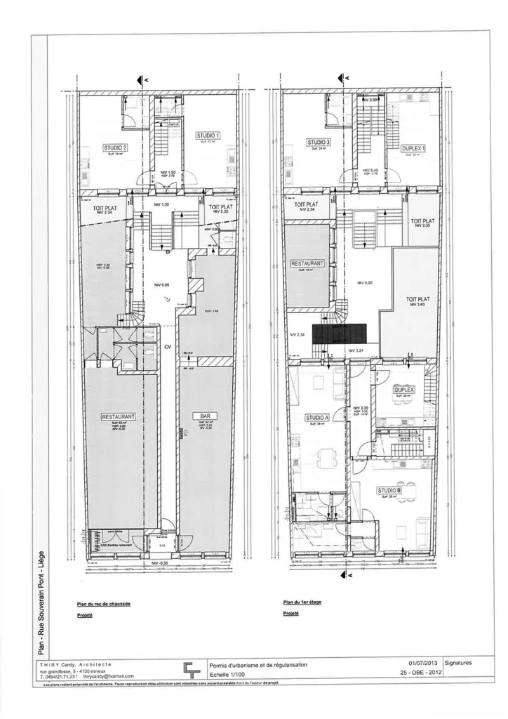 Plan - Immeuble de Rapport en Centre-ville de Liège