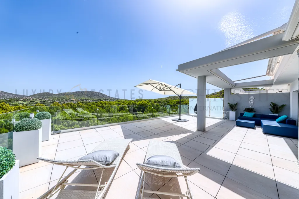 Terrasse - Contemporary Penthouse with Pool View in Santa Ponsa