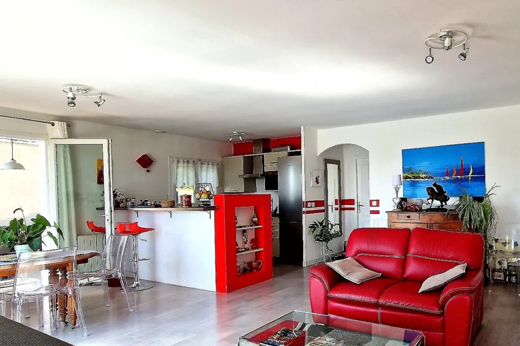Living Room - New Villa with Panoramic View in Sommières