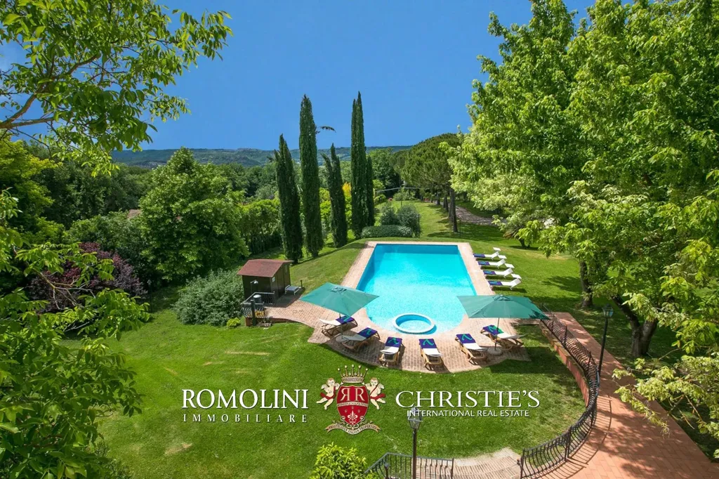 Vue aérienne - Restored Country Villa with Pool in Umbria