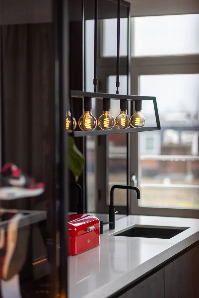 Kitchen - High-End Industrial Loft with Skyline View in Rotterdam