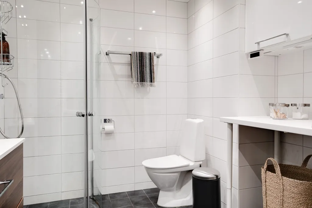 Bathrooms - Art Deco Flat with Balcony in Central Norrköping