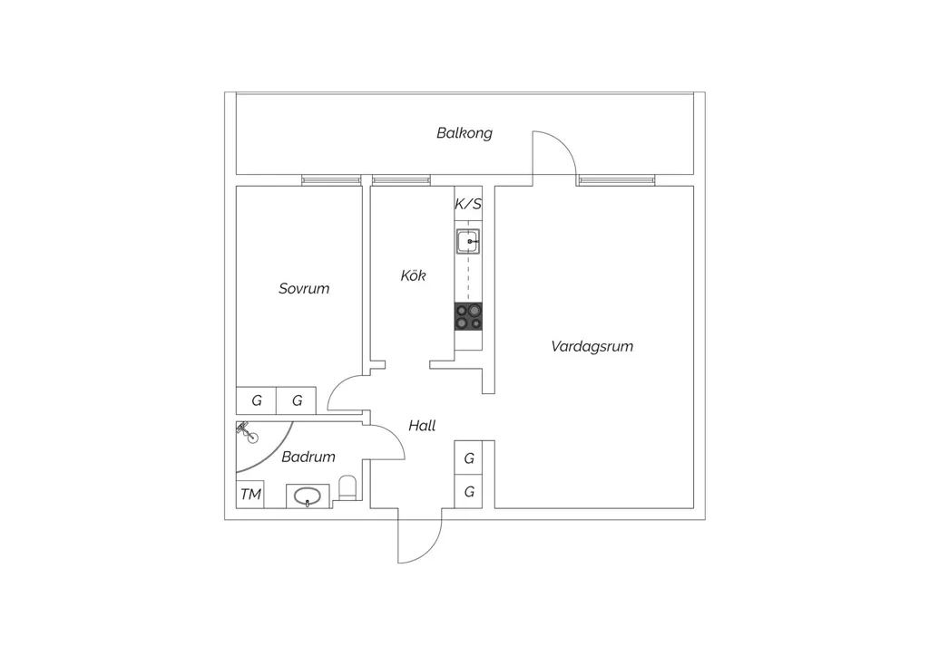 Plan - Two-Bedroom Flat with Large Balcony in Ystad