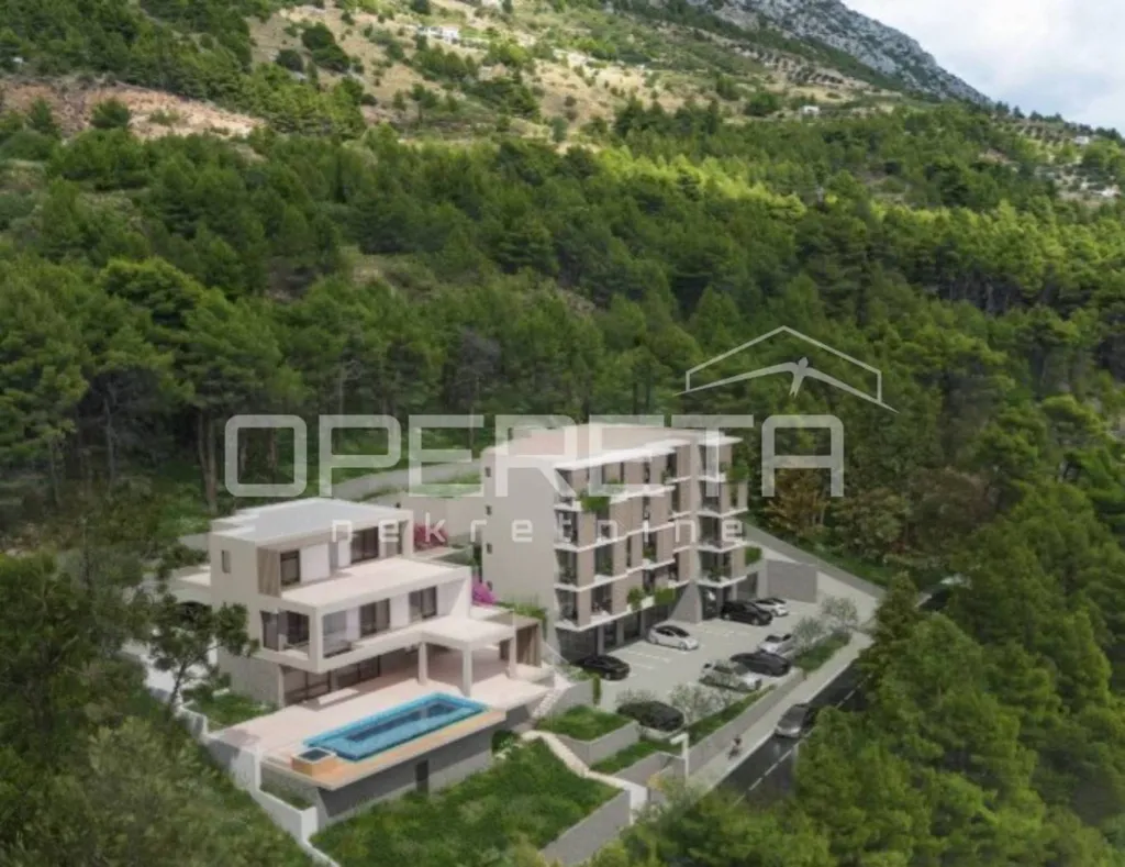 Vue aérienne - Spacious Two-Bedroom Apartment with Balcony in Omiš