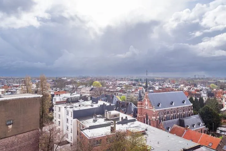 Aerial - Apartment with Canal View in Antwerp